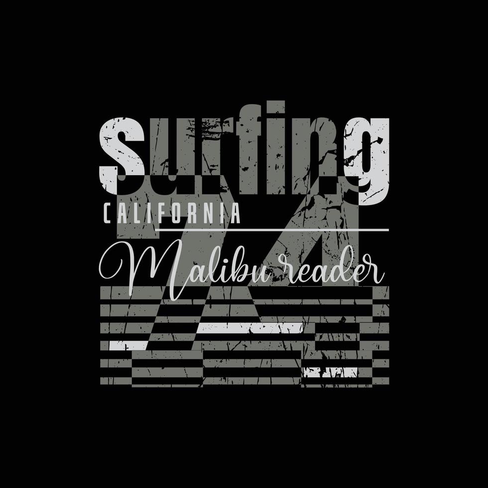 typographie d'illustration de surf en californie. parfait pour la conception de t-shirt vecteur