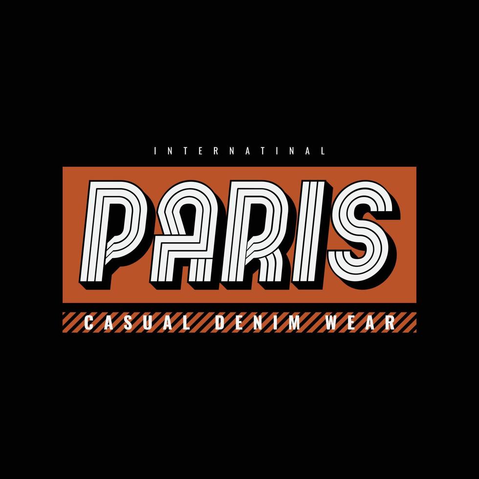 typographie d'illustration de paris. parfait pour la conception de t-shirt vecteur