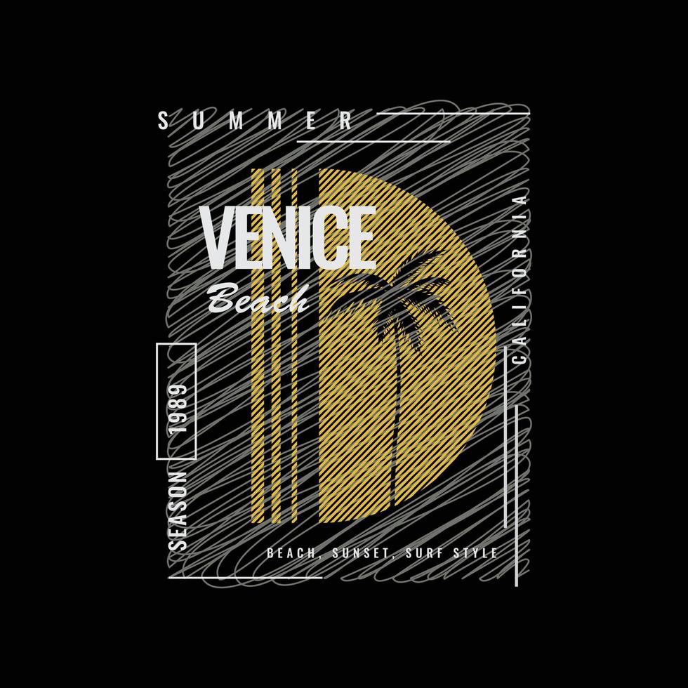 typographie d'illustration de plage d'été de venise. parfait pour la conception de t-shirt vecteur