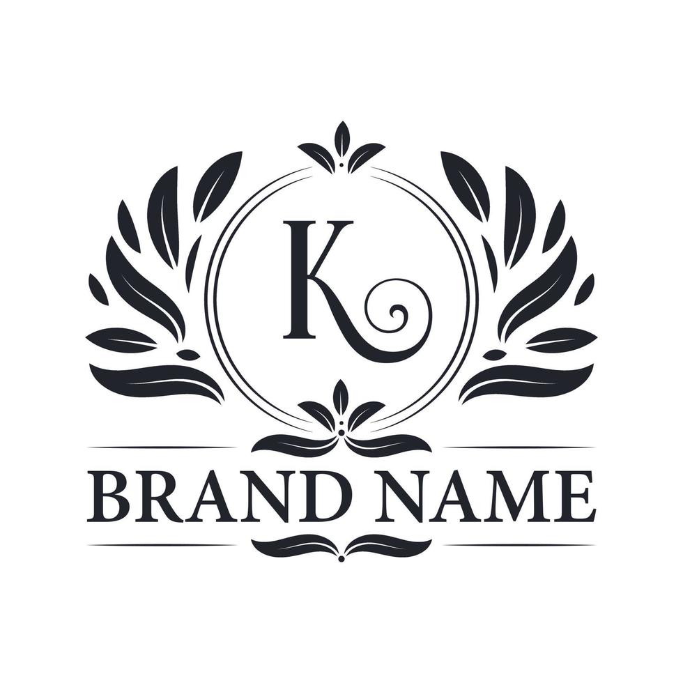 création de logo de lettre k de luxe vintage doré. vecteur