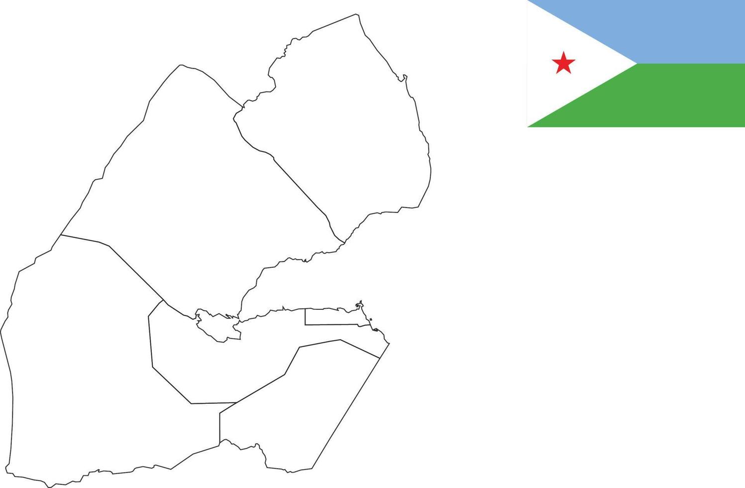 carte et drapeau de djibouti vecteur