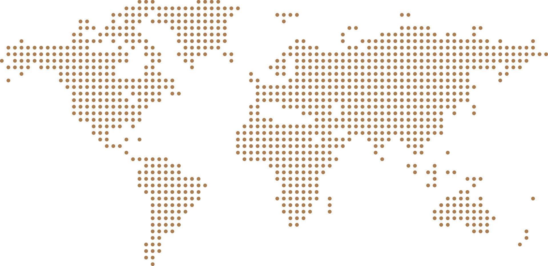 carte du monde points marron vecteur