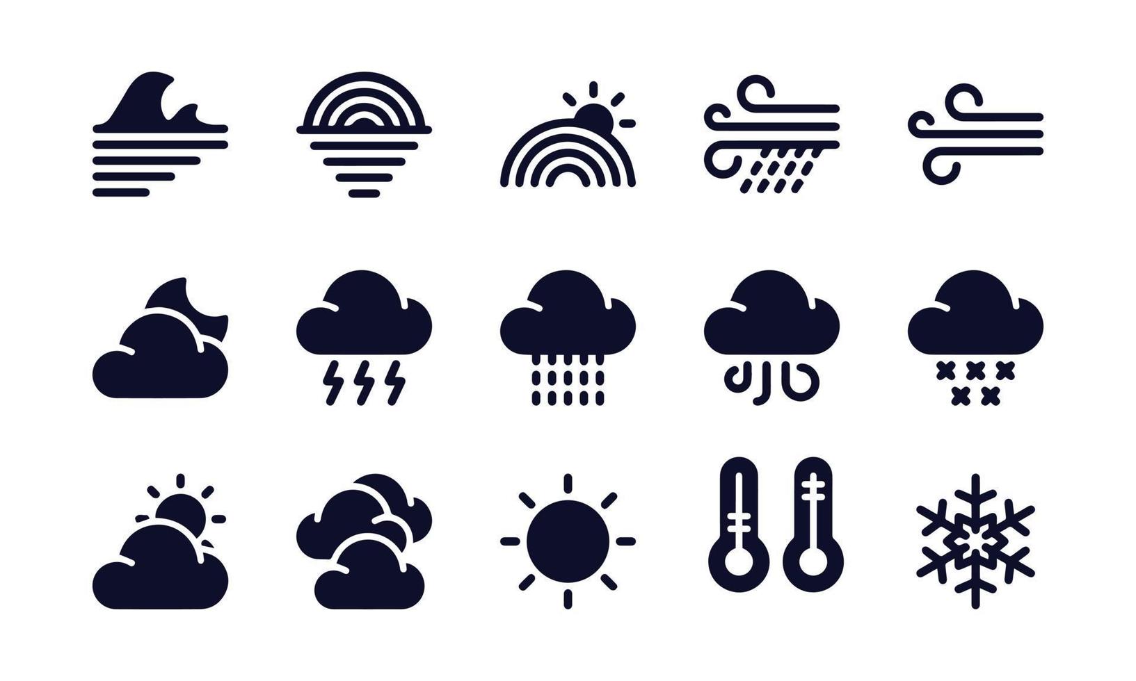 conception de vecteur d'icônes météo