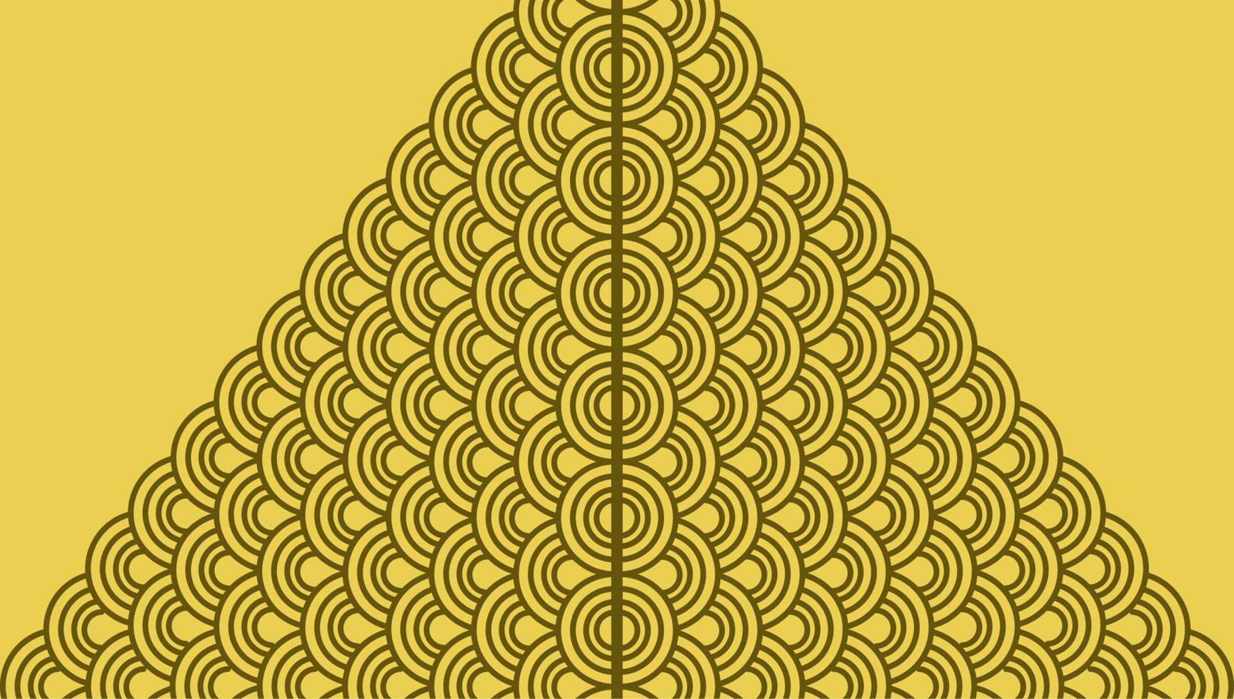 ornement décoratif triangle double face avec un beau papier peint de couleur jaune vecteur