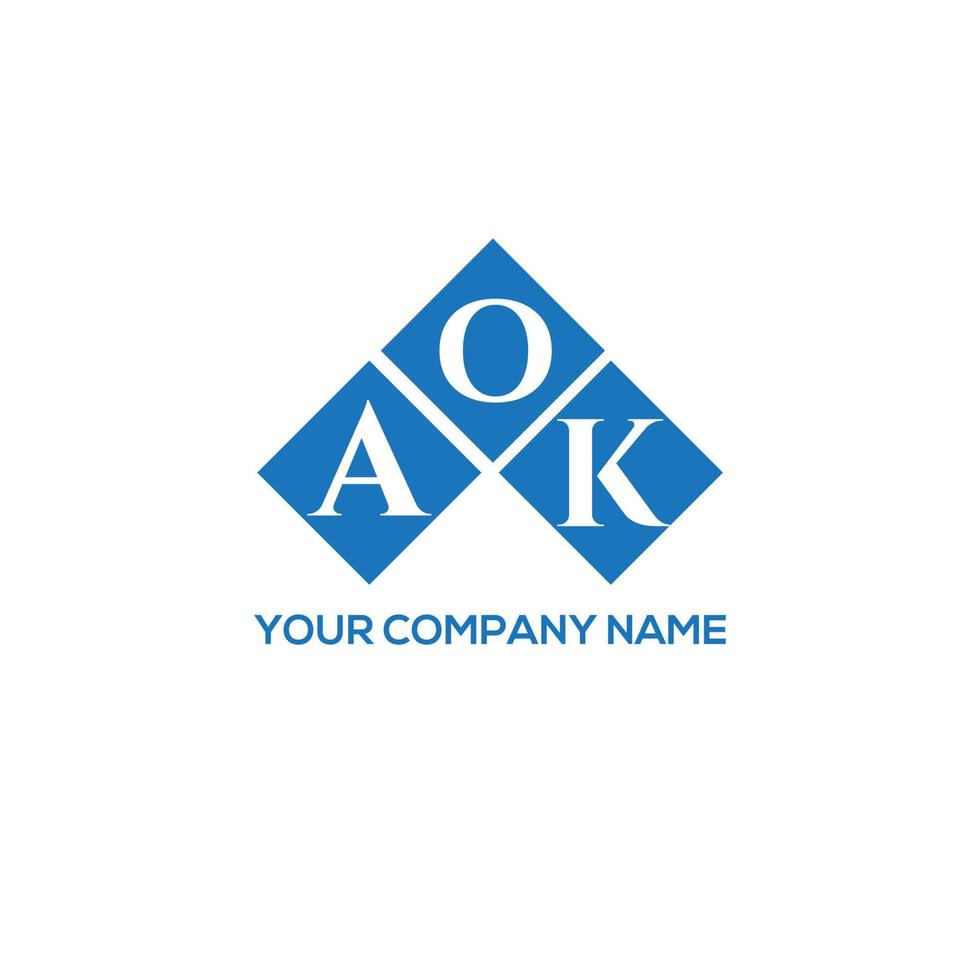 création de logo de lettre aok sur fond blanc. aok concept de logo de lettre initiales créatives. conception de lettre ok. vecteur