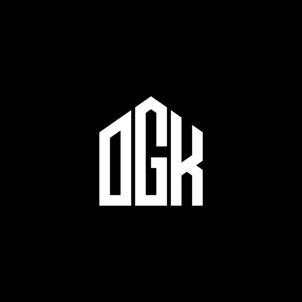 conception de lettre ogk. création de logo de lettre ogk sur fond noir. concept de logo de lettre initiales créatives ogk. conception de lettre ogk. création de logo de lettre ogk sur fond noir. o vecteur