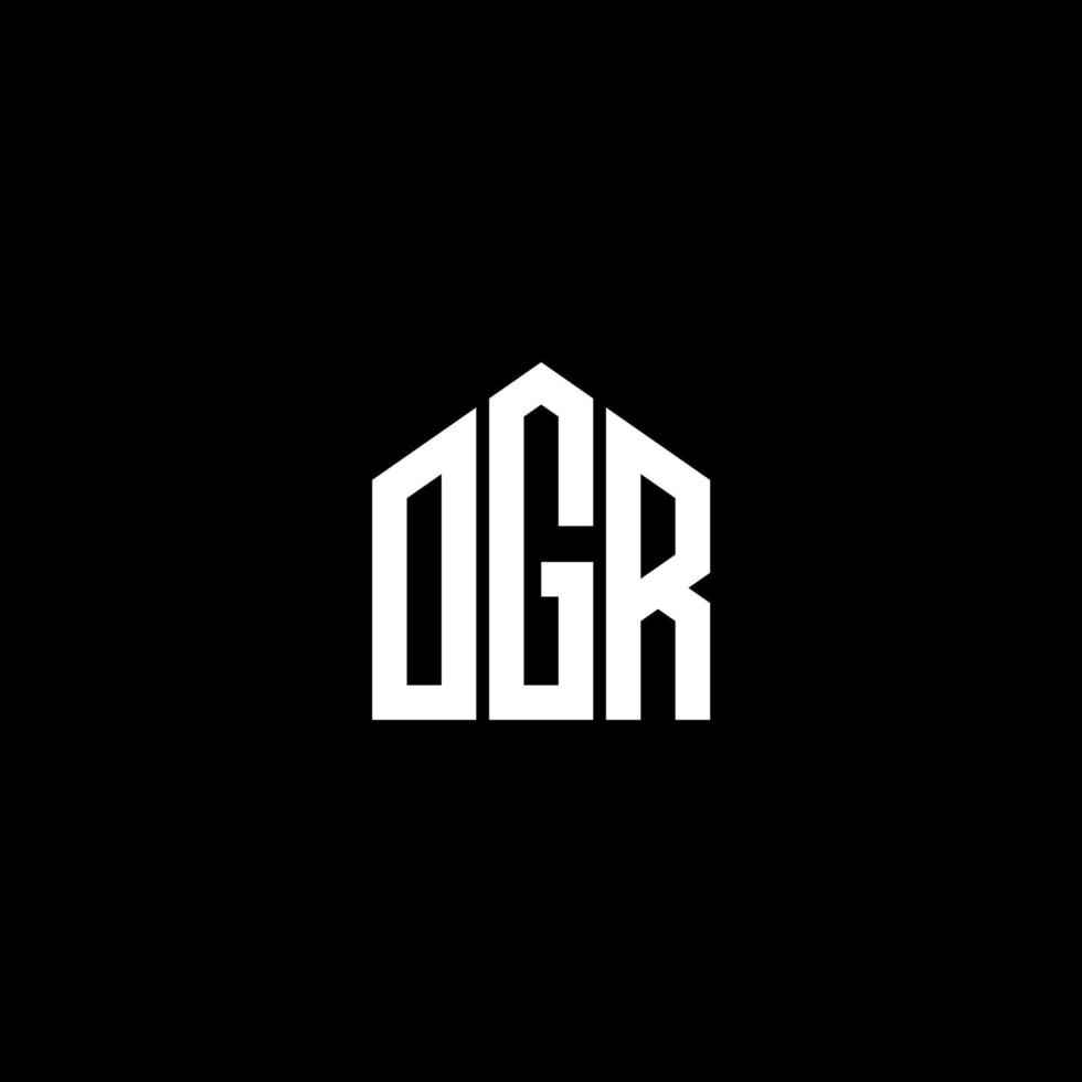 conception de lettre ogr. création de logo de lettre ogr sur fond noir. concept de logo de lettre initiales créatives ogr. conception de lettre ogr. création de logo de lettre ogr sur fond noir. o vecteur