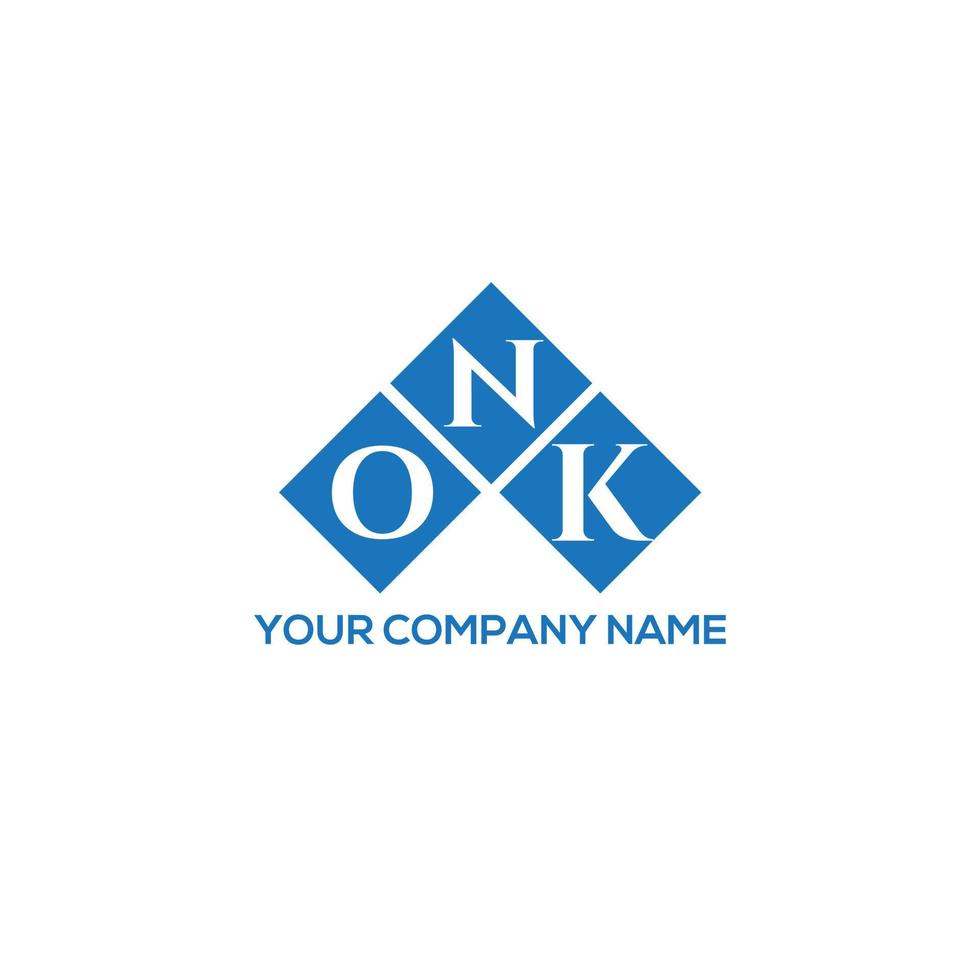 création de logo de lettre onk sur fond blanc. concept de logo de lettre initiales créatives onk. conception de lettre onk. vecteur