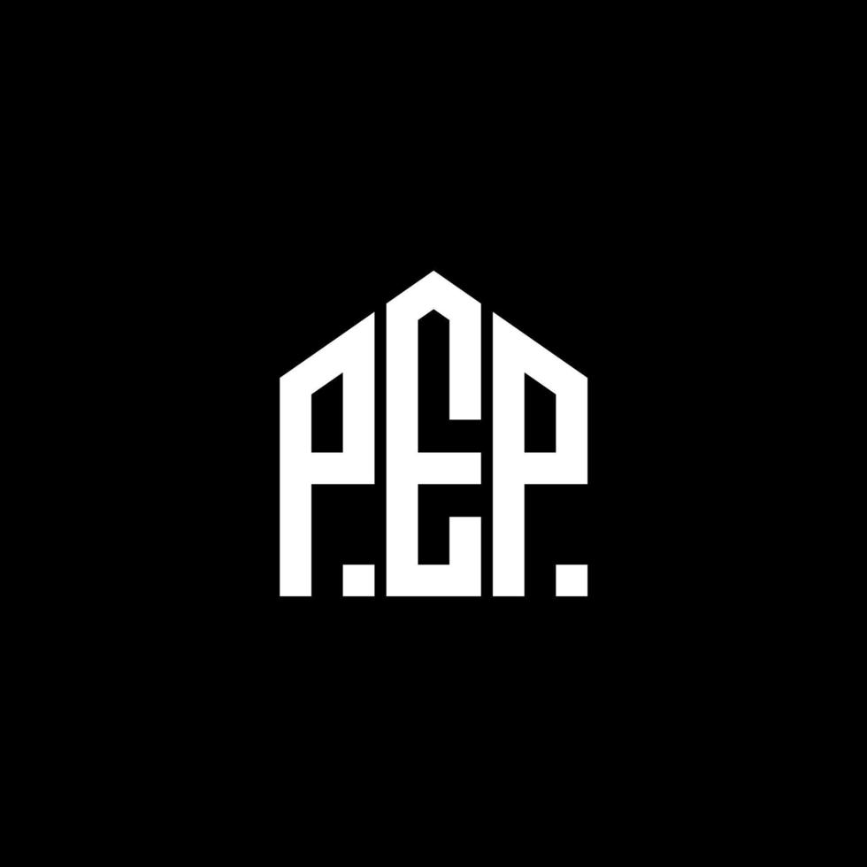 création de logo de lettre pep sur fond noir. concept de logo de lettre initiales créatives pep. conception de lettre de pep. vecteur