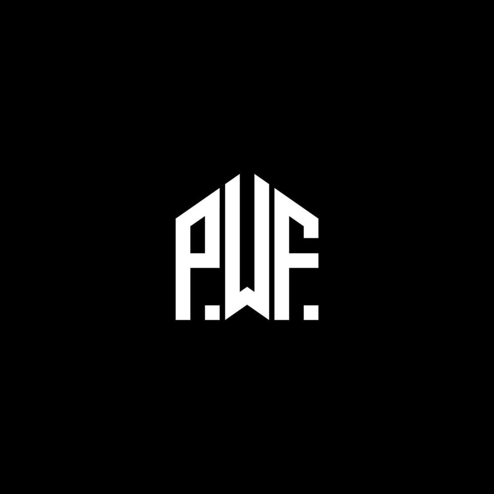 création de logo de lettre pwf sur fond noir. concept de logo de lettre initiales créatives pwf. conception de lettre pwf. vecteur