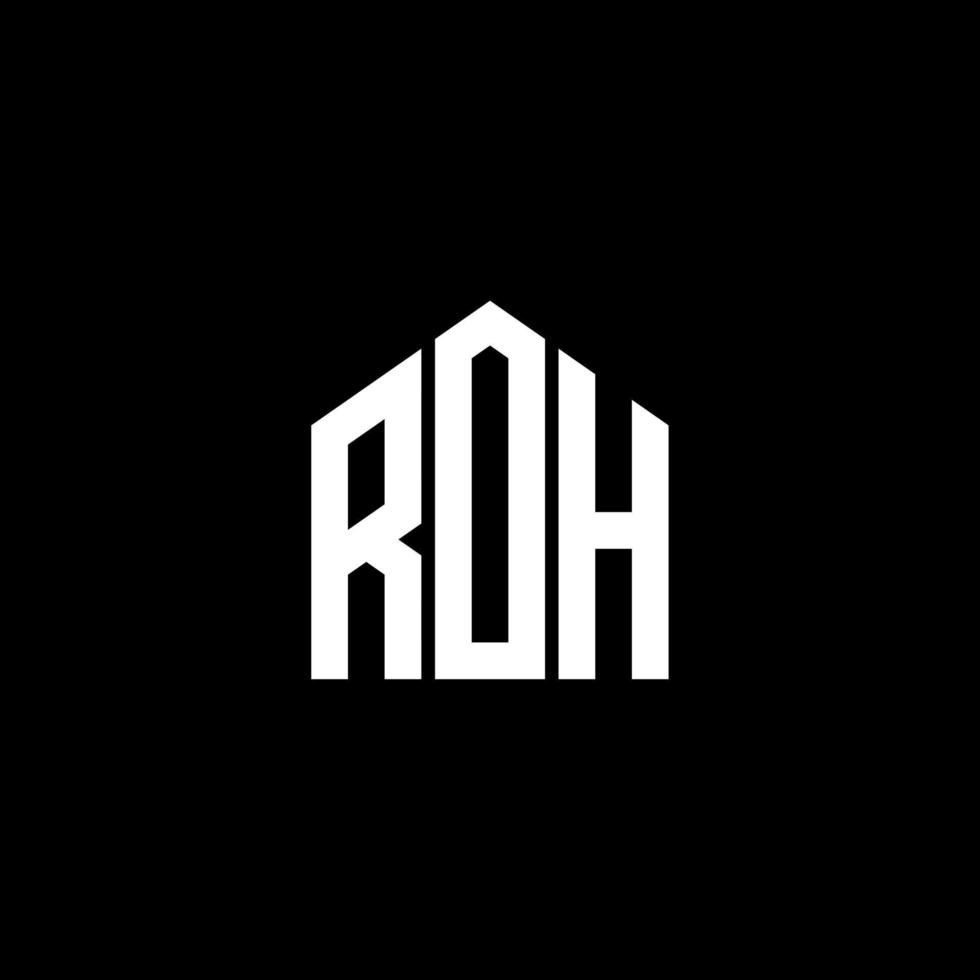 création de logo de lettre roh sur fond noir. concept de logo de lettre initiales créatives roh. conception de lettre roh. vecteur