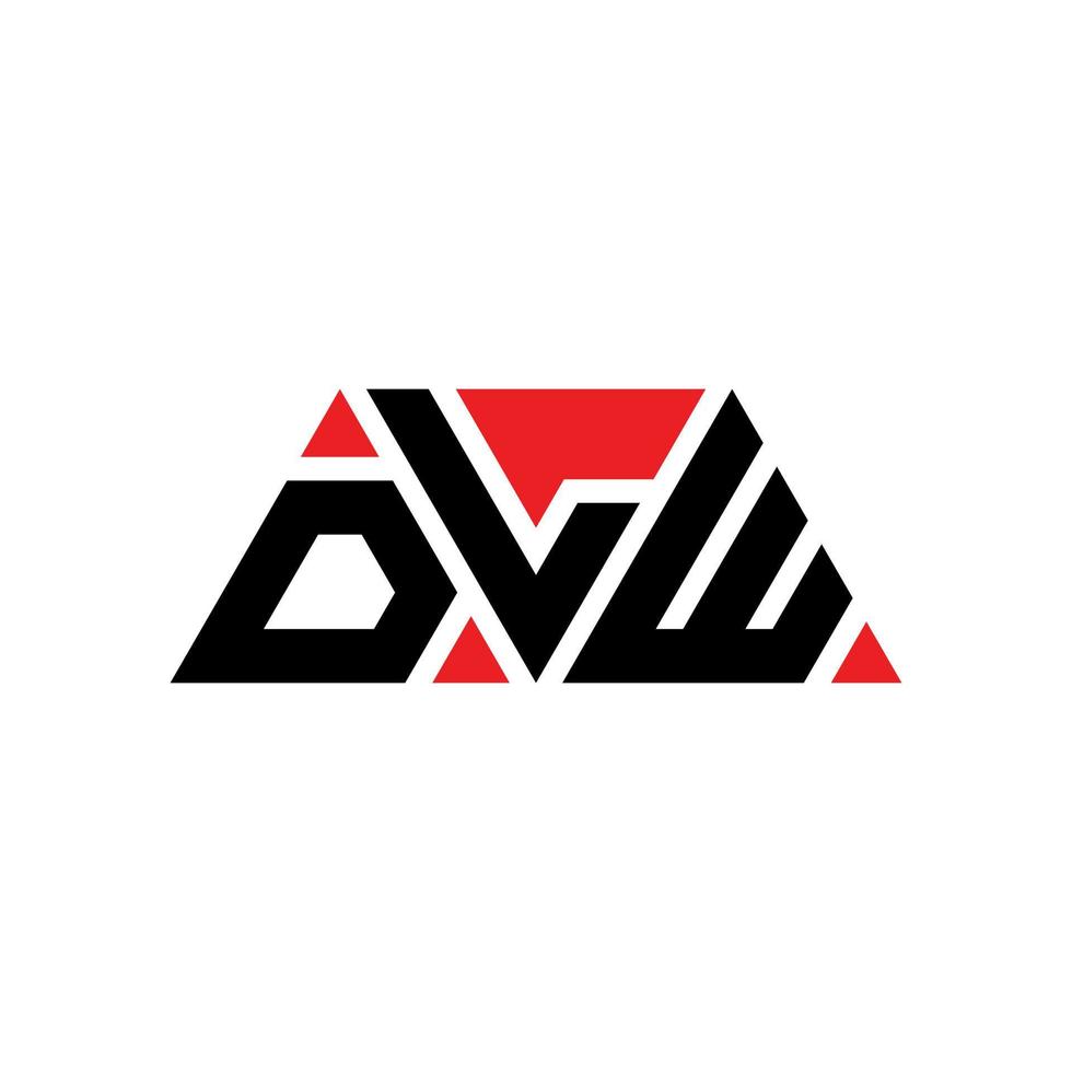 création de logo de lettre triangle dlw avec forme de triangle. monogramme de conception de logo triangle dlw. modèle de logo vectoriel triangle dlw avec couleur rouge. logo triangulaire dlw logo simple, élégant et luxueux. dw