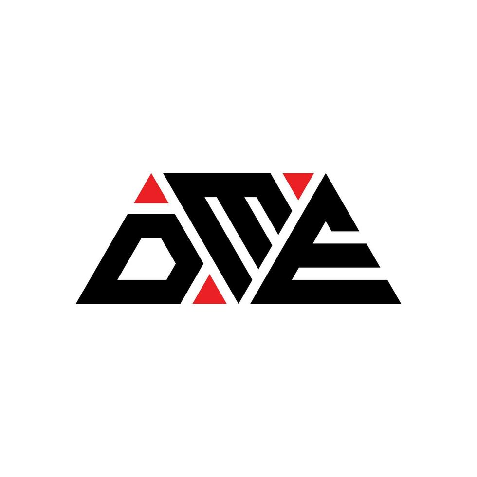 création de logo de lettre triangle dme avec forme de triangle. monogramme de conception de logo triangle dme. modèle de logo vectoriel triangle dme avec couleur rouge. logo triangulaire dme logo simple, élégant et luxueux. moi