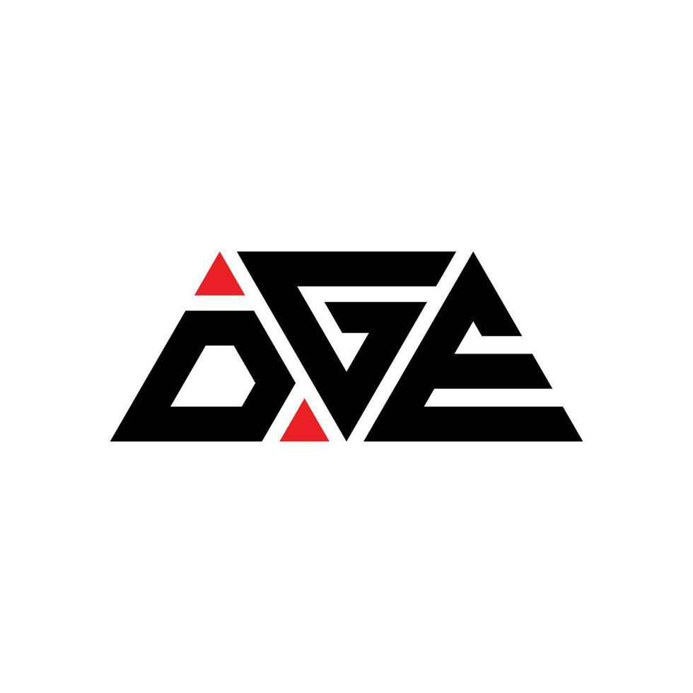 création de logo de lettre triangle dge avec forme de triangle. monogramme de conception de logo triangle dge. modèle de logo vectoriel triangle dge avec couleur rouge. logo triangulaire dge logo simple, élégant et luxueux. dge