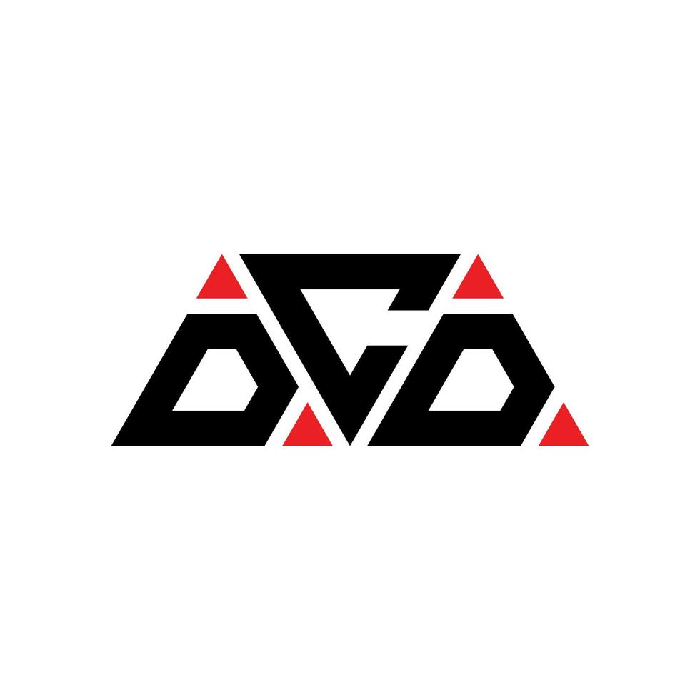 création de logo de lettre triangle dcd avec forme de triangle. monogramme de conception de logo triangle dcd. modèle de logo vectoriel triangle dcd avec couleur rouge. dcd logo triangulaire logo simple, élégant et luxueux. dcd