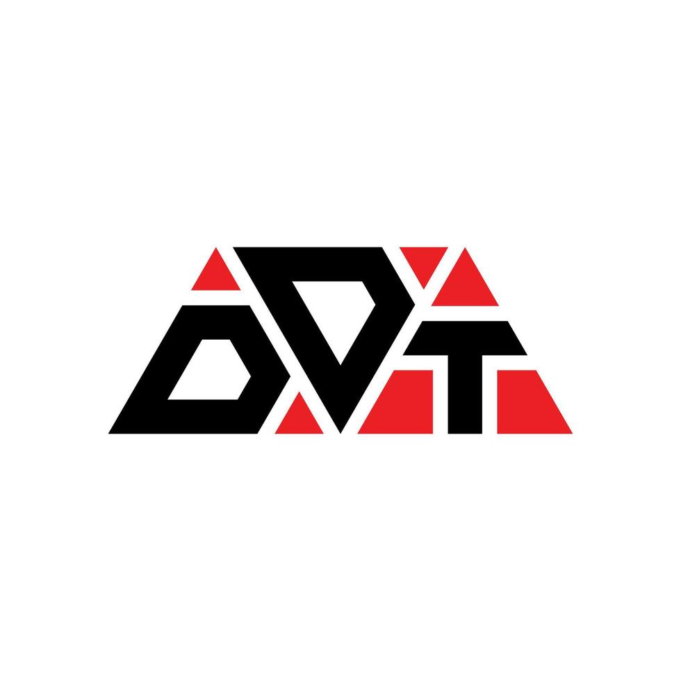 création de logo de lettre triangle ddt avec forme de triangle. monogramme de conception de logo triangle ddt. modèle de logo vectoriel triangle ddt avec couleur rouge. logo triangulaire ddt logo simple, élégant et luxueux. ddt