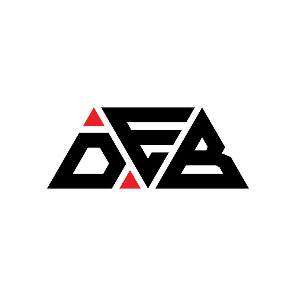 création de logo de lettre triangle deb avec forme de triangle. monogramme de conception de logo triangle deb. modèle de logo vectoriel triangle deb avec couleur rouge. logo triangulaire deb logo simple, élégant et luxueux. deb