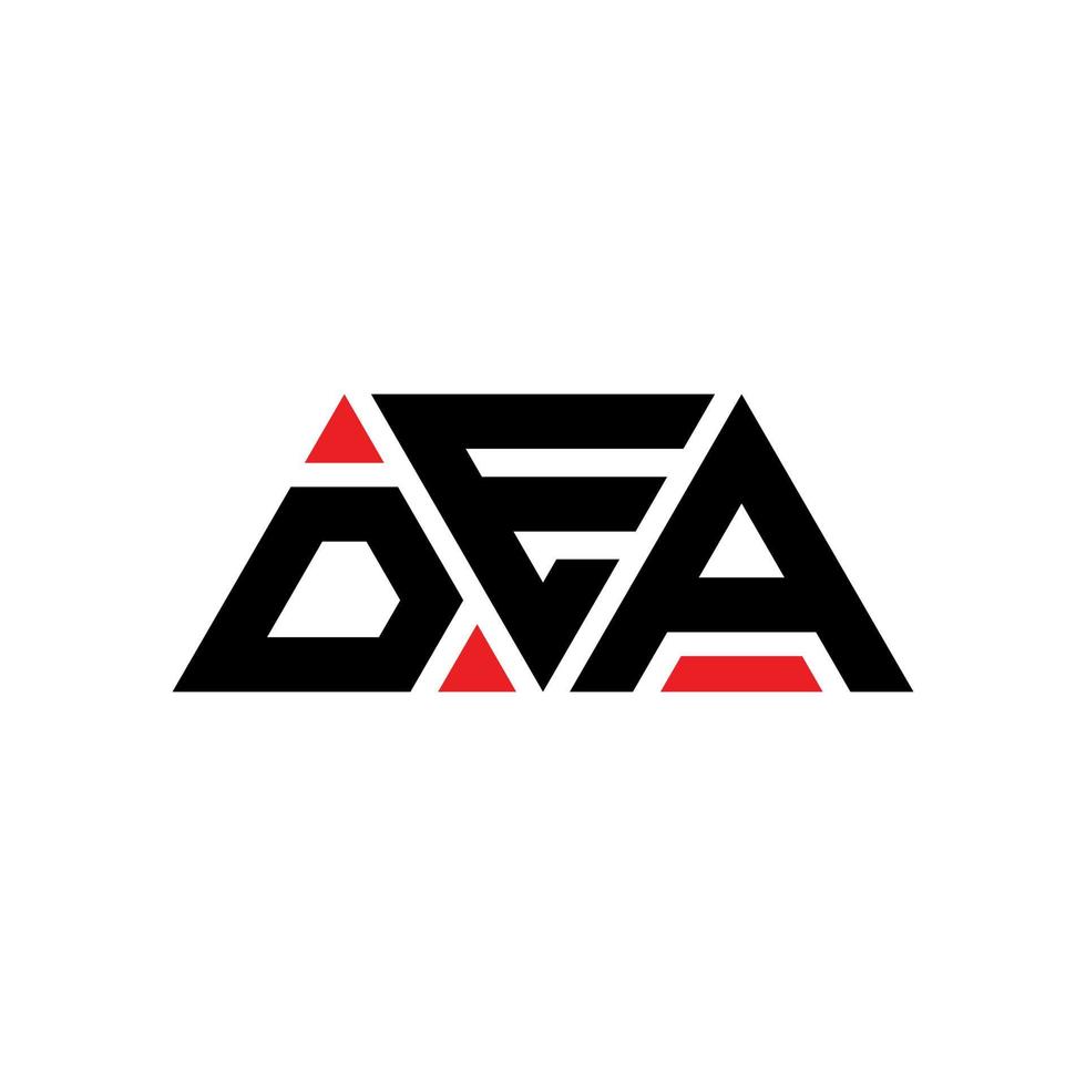 création de logo de lettre triangle dea avec forme de triangle. monogramme de conception de logo triangle dea. modèle de logo vectoriel triangle dea avec couleur rouge. dea logo triangulaire logo simple, élégant et luxueux. brigade des stupéfiants