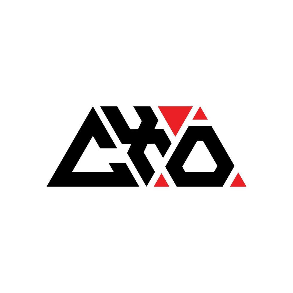 création de logo de lettre triangle cxo avec forme de triangle. monogramme de conception de logo triangle cxo. modèle de logo vectoriel triangle cxo avec couleur rouge. logo triangulaire cxo logo simple, élégant et luxueux. cxo
