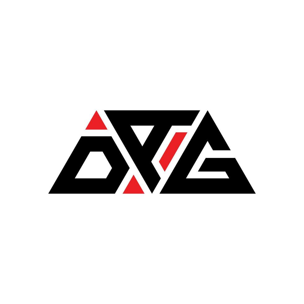 création de logo de lettre triangle dag avec forme de triangle. monogramme de conception de logo triangle dag. modèle de logo vectoriel triangle dag avec couleur rouge. dag logo triangulaire logo simple, élégant et luxueux. jour