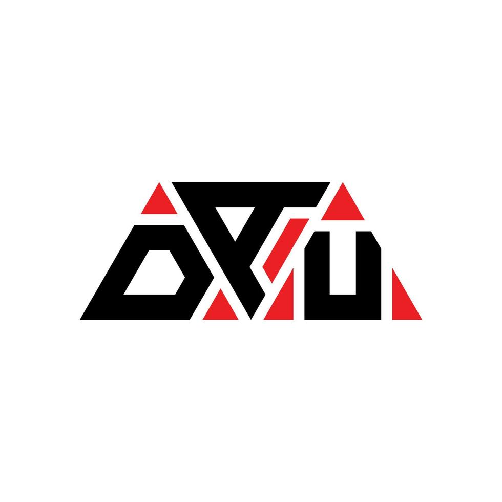 création de logo de lettre triangle dau avec forme de triangle. monogramme de conception de logo triangle dau. modèle de logo vectoriel triangle dau avec couleur rouge. dau logo triangulaire logo simple, élégant et luxueux. dau