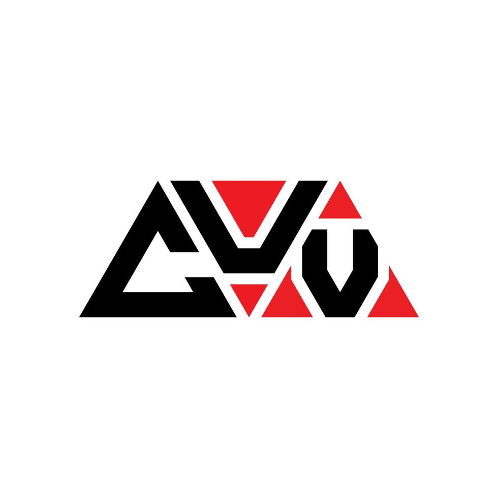 création de logo de lettre triangle cuv avec forme de triangle. monogramme de conception de logo triangle cuv. modèle de logo vectoriel triangle cuv avec couleur rouge. cuv logo triangulaire logo simple, élégant et luxueux. cuv