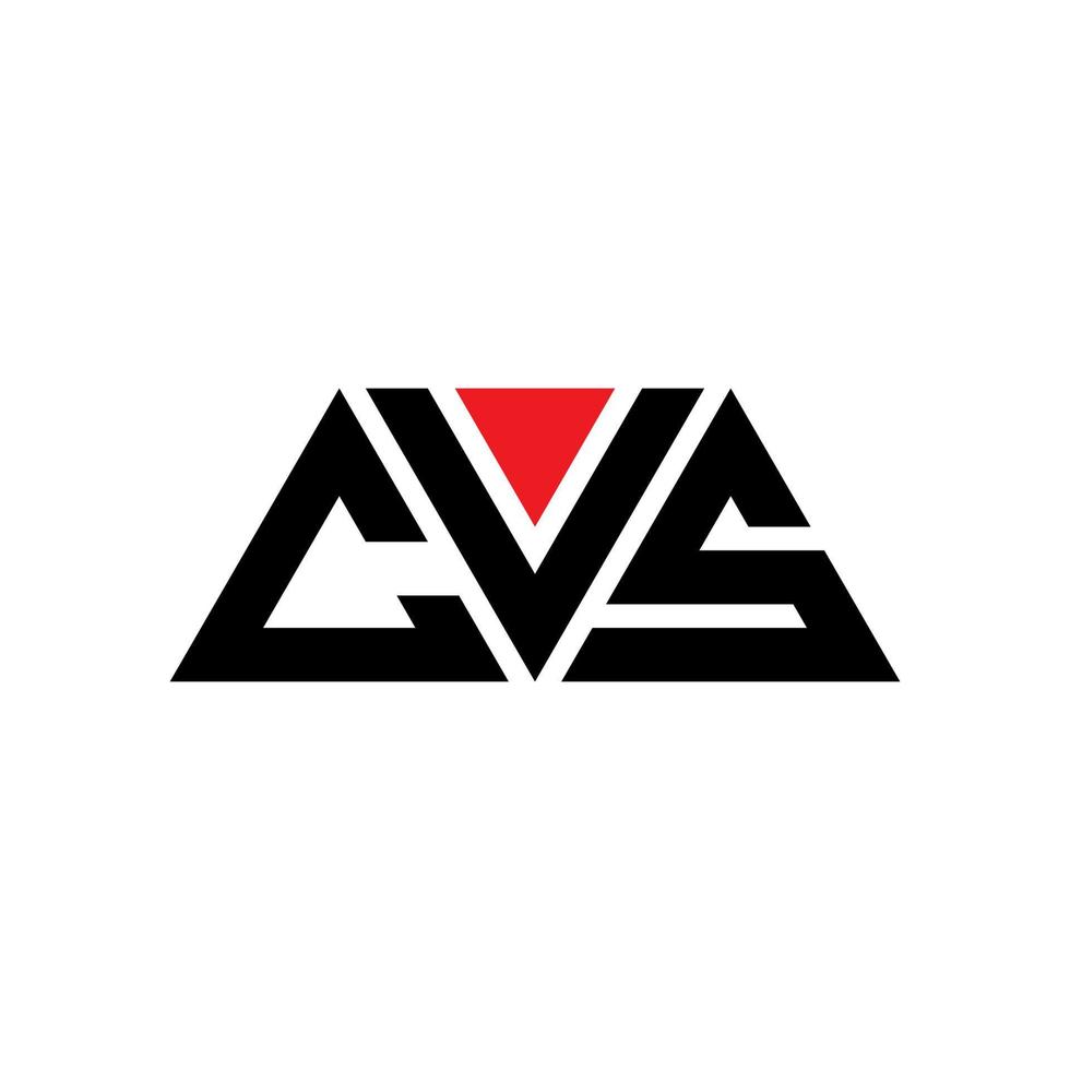 création de logo de lettre triangle cvs avec forme de triangle. monogramme de conception de logo triangle cvs. modèle de logo vectoriel triangle cvs avec couleur rouge. cvs logo triangulaire logo simple, élégant et luxueux. CV