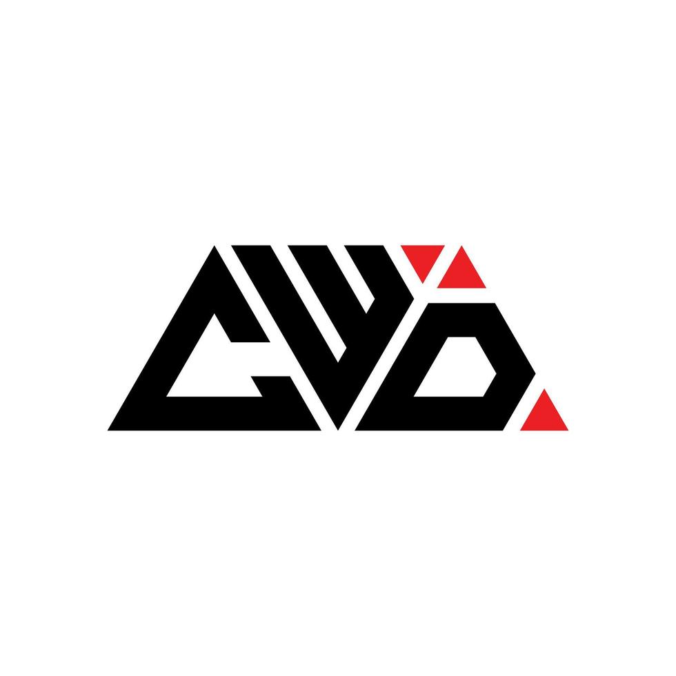 création de logo de lettre triangle cwd avec forme de triangle. monogramme de conception de logo triangle cwd. modèle de logo vectoriel triangle cwd avec couleur rouge. cwd logo triangulaire logo simple, élégant et luxueux. CWD