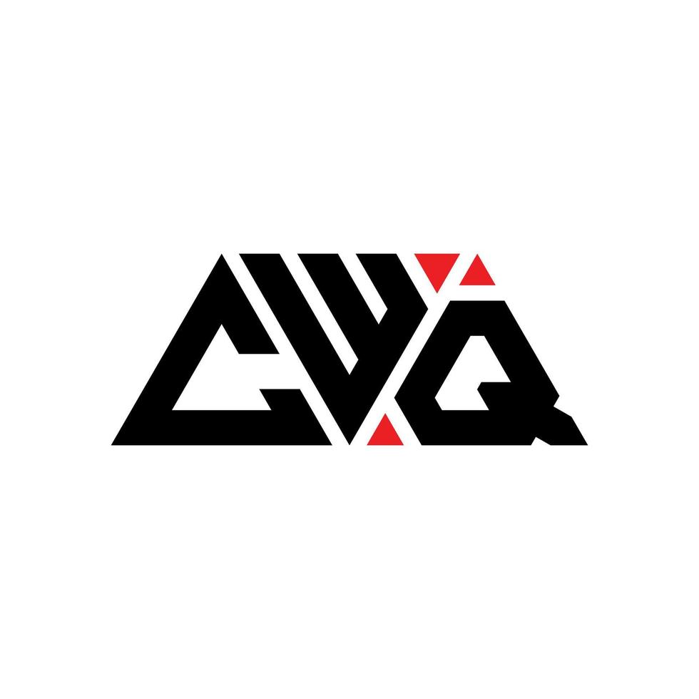 création de logo de lettre triangle cwq avec forme de triangle. monogramme de conception de logo triangle cwq. modèle de logo vectoriel triangle cwq avec couleur rouge. logo triangulaire cwq logo simple, élégant et luxueux. cwq