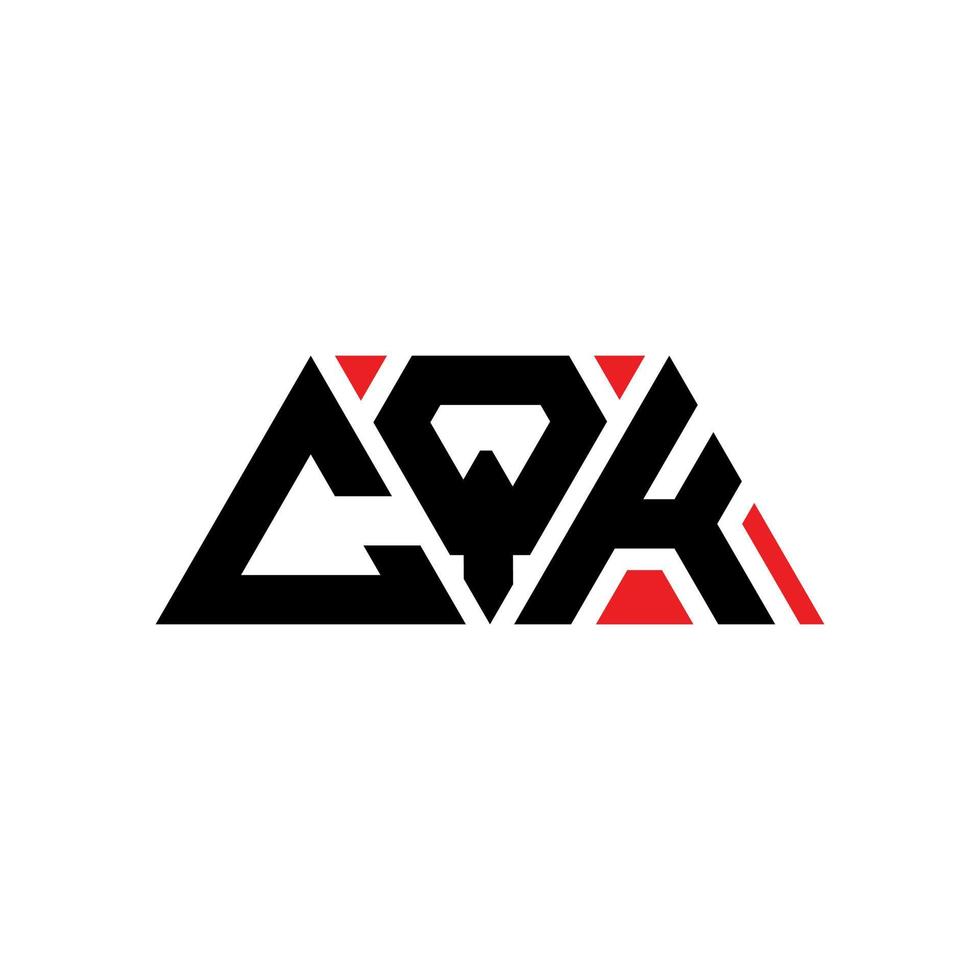 création de logo de lettre triangle cqk avec forme de triangle. monogramme de conception de logo triangle cqk. modèle de logo vectoriel triangle cqk avec couleur rouge. cqk logo triangulaire logo simple, élégant et luxueux. cqk