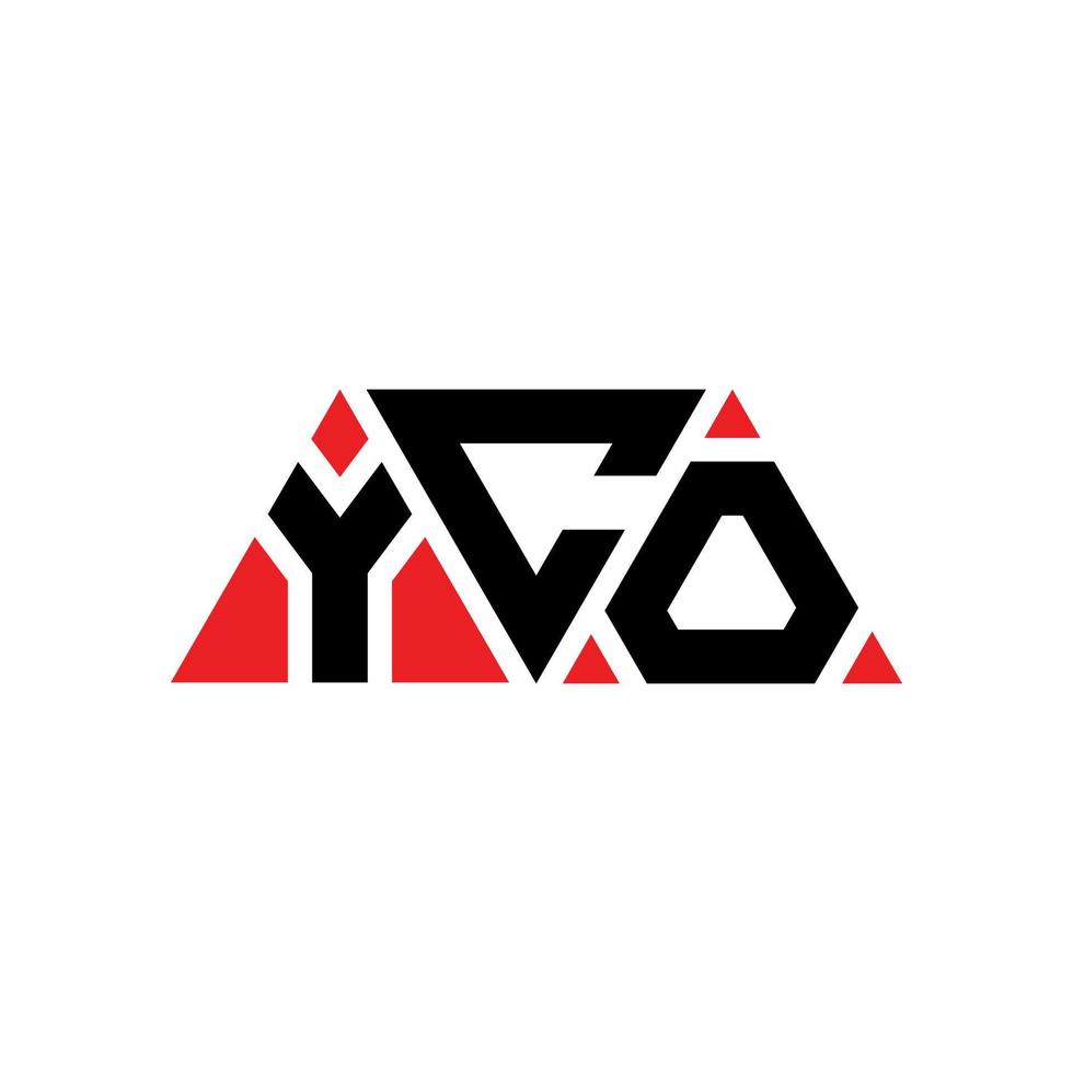 création de logo de lettre triangle yco avec forme de triangle. monogramme de conception de logo triangle yco. modèle de logo vectoriel triangle yco avec couleur rouge. logo triangulaire yco logo simple, élégant et luxueux. yco