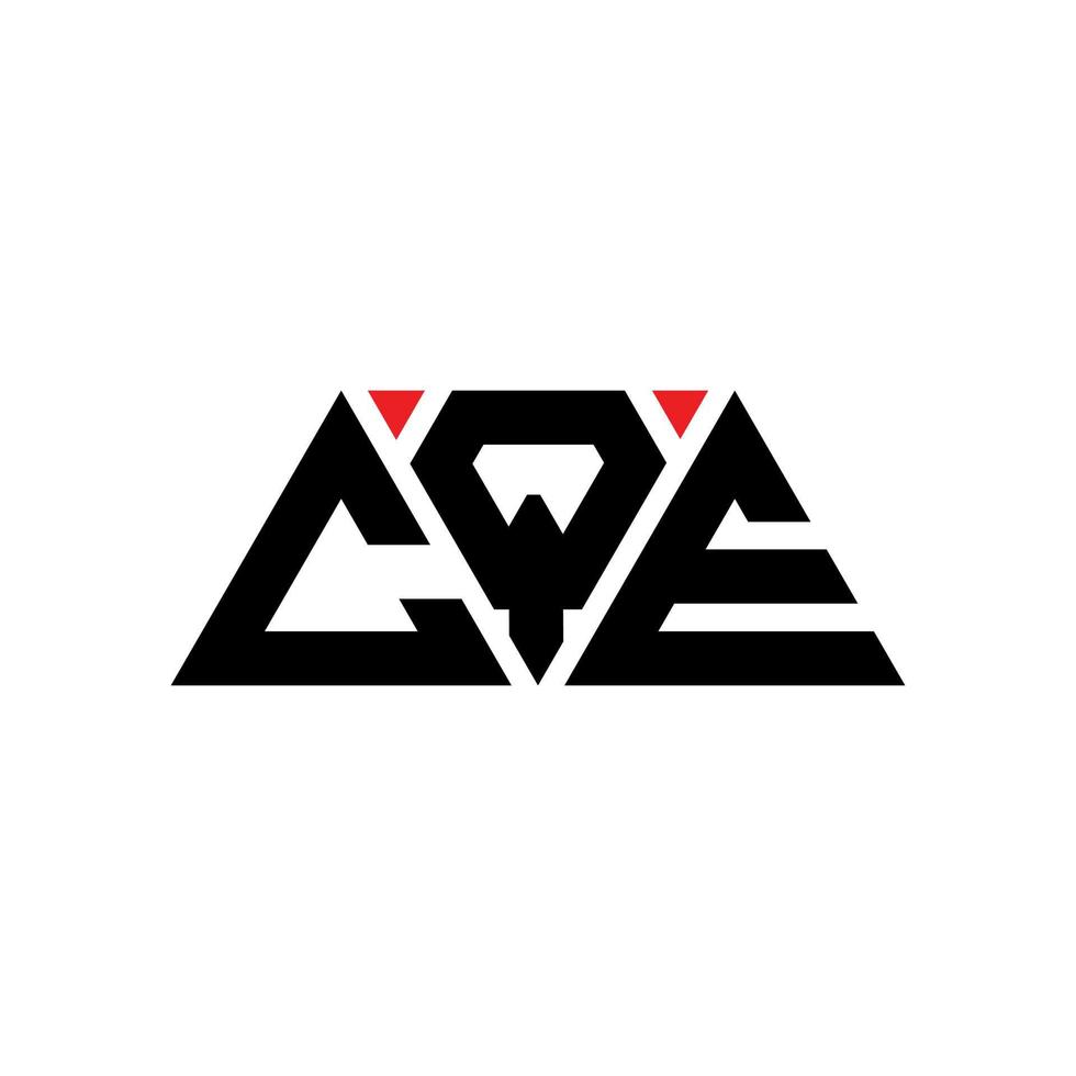 création de logo de lettre triangle cqe avec forme de triangle. monogramme de conception de logo triangle cqe. modèle de logo vectoriel triangle cqe avec couleur rouge. cqe logo triangulaire logo simple, élégant et luxueux. cqe