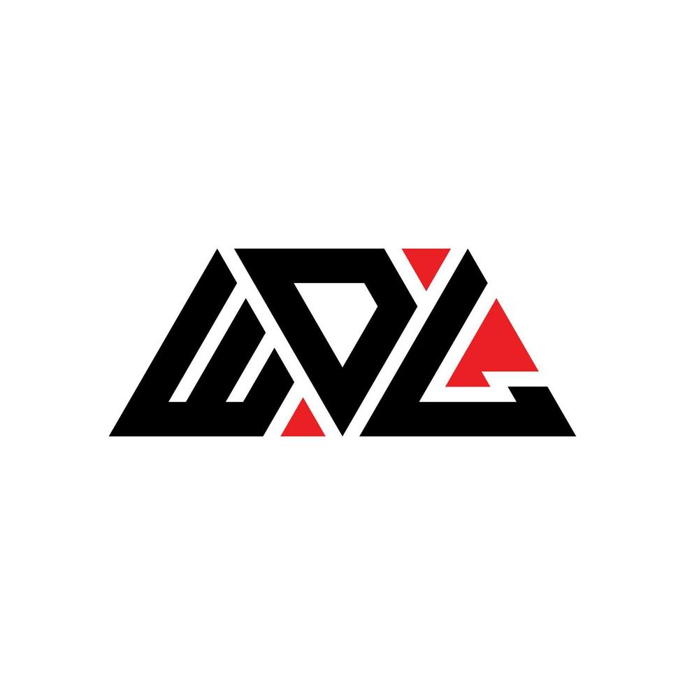 création de logo de lettre triangle wol avec forme de triangle. monogramme de conception de logo wol triangle. modèle de logo vectoriel wol triangle avec couleur rouge. wol logo triangulaire logo simple, élégant et luxueux. wol