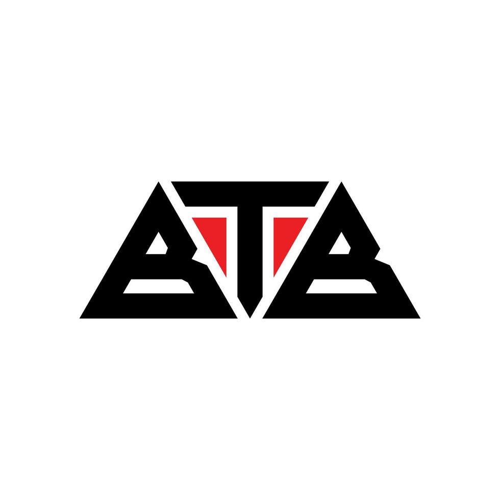 création de logo de lettre triangle btb avec forme de triangle. monogramme de conception de logo triangle btb. modèle de logo vectoriel triangle btb avec couleur rouge. logo triangulaire btb logo simple, élégant et luxueux. btb