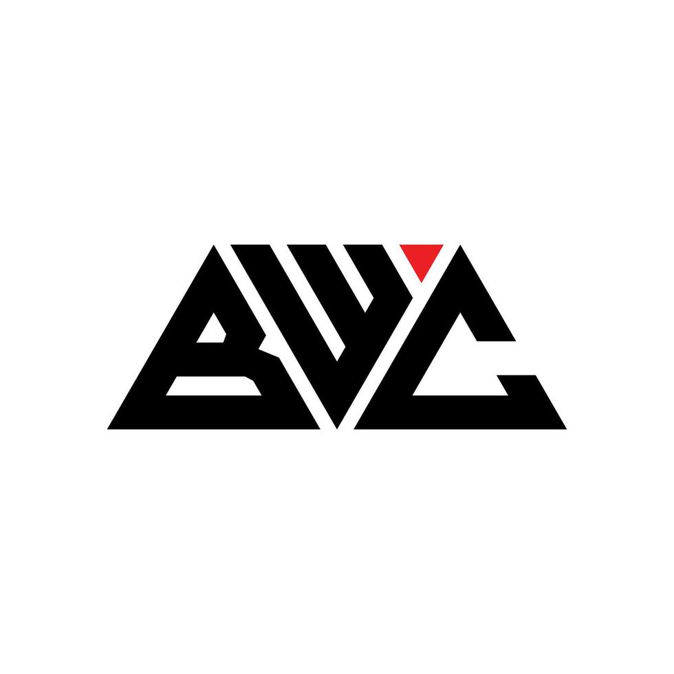 création de logo de lettre triangle bwc avec forme de triangle. monogramme de conception de logo triangle bwc. modèle de logo vectoriel triangle bwc avec couleur rouge. logo triangulaire bwc logo simple, élégant et luxueux. bwc