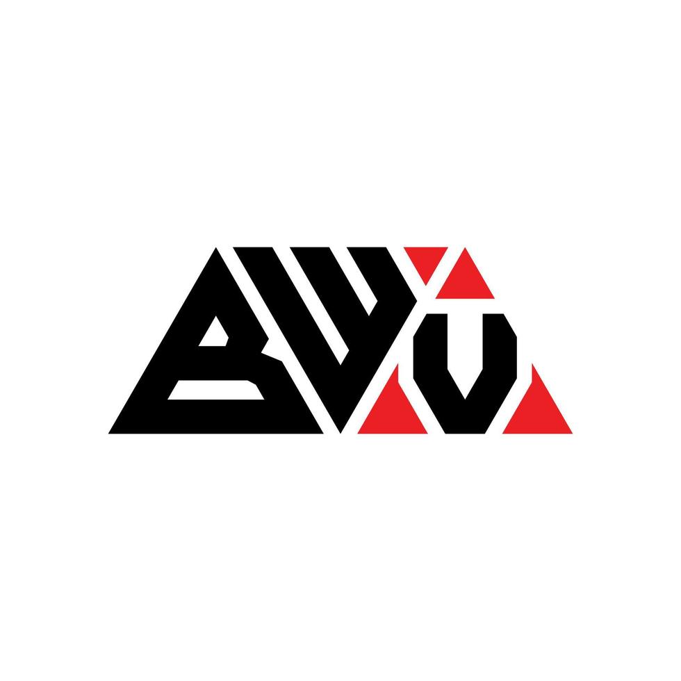 création de logo de lettre triangle bwv avec forme de triangle. monogramme de conception de logo triangle bwv. modèle de logo vectoriel triangle bwv avec couleur rouge. logo triangulaire bwv logo simple, élégant et luxueux. bvv