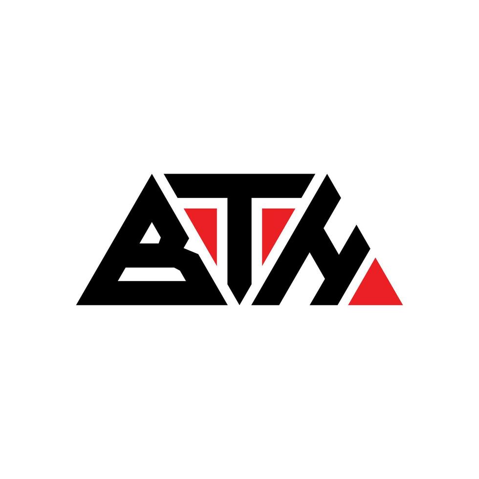 création de logo de lettre bth triangle avec forme de triangle. monogramme de conception de logo bth triangle. modèle de logo vectoriel triangle bth avec couleur rouge. bth logo triangulaire logo simple, élégant et luxueux. sdb