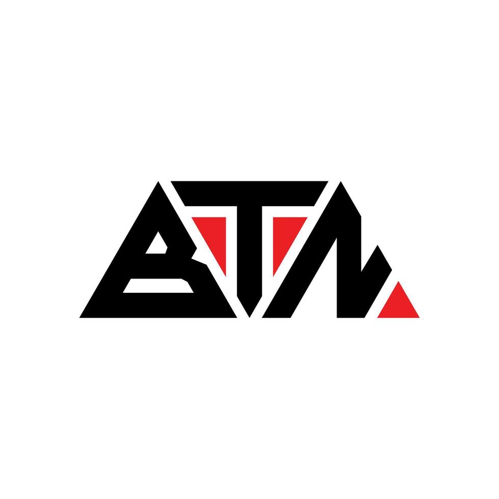 création de logo lettre btn triangle avec forme de triangle. monogramme de conception de logo triangle btn. modèle de logo vectoriel triangle btn avec couleur rouge. logo triangulaire btn logo simple, élégant et luxueux. btn
