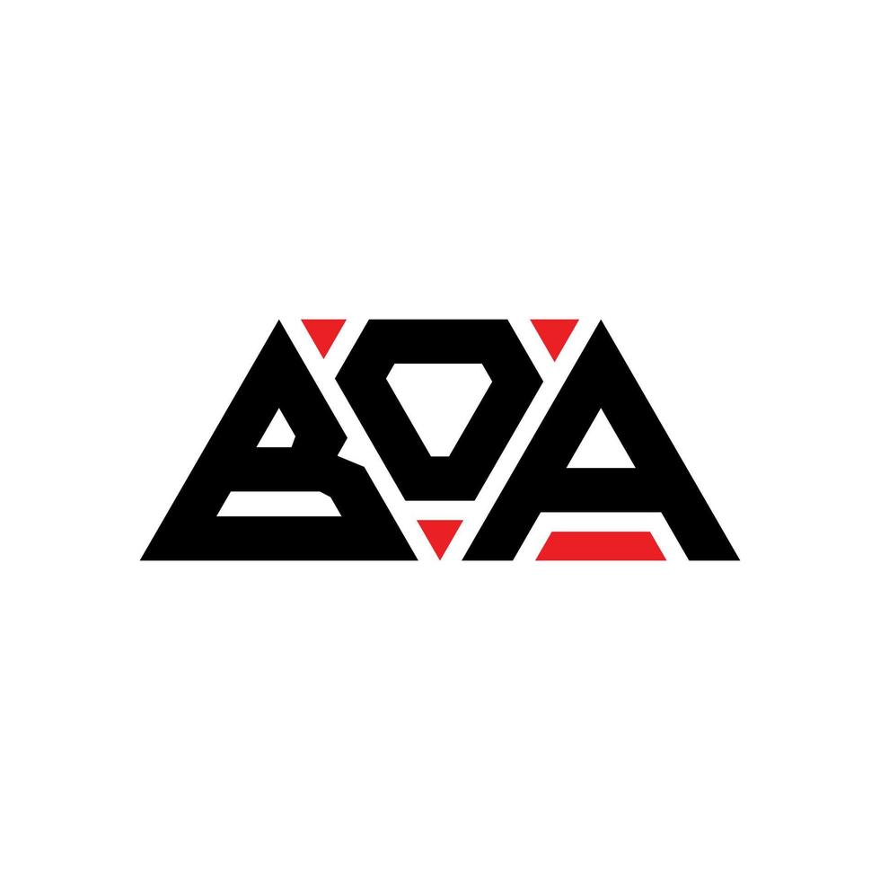 création de logo de lettre triangle boa avec forme de triangle. monogramme de conception de logo triangle boa. modèle de logo vectoriel triangle boa avec couleur rouge. boa logo triangulaire logo simple, élégant et luxueux. boa