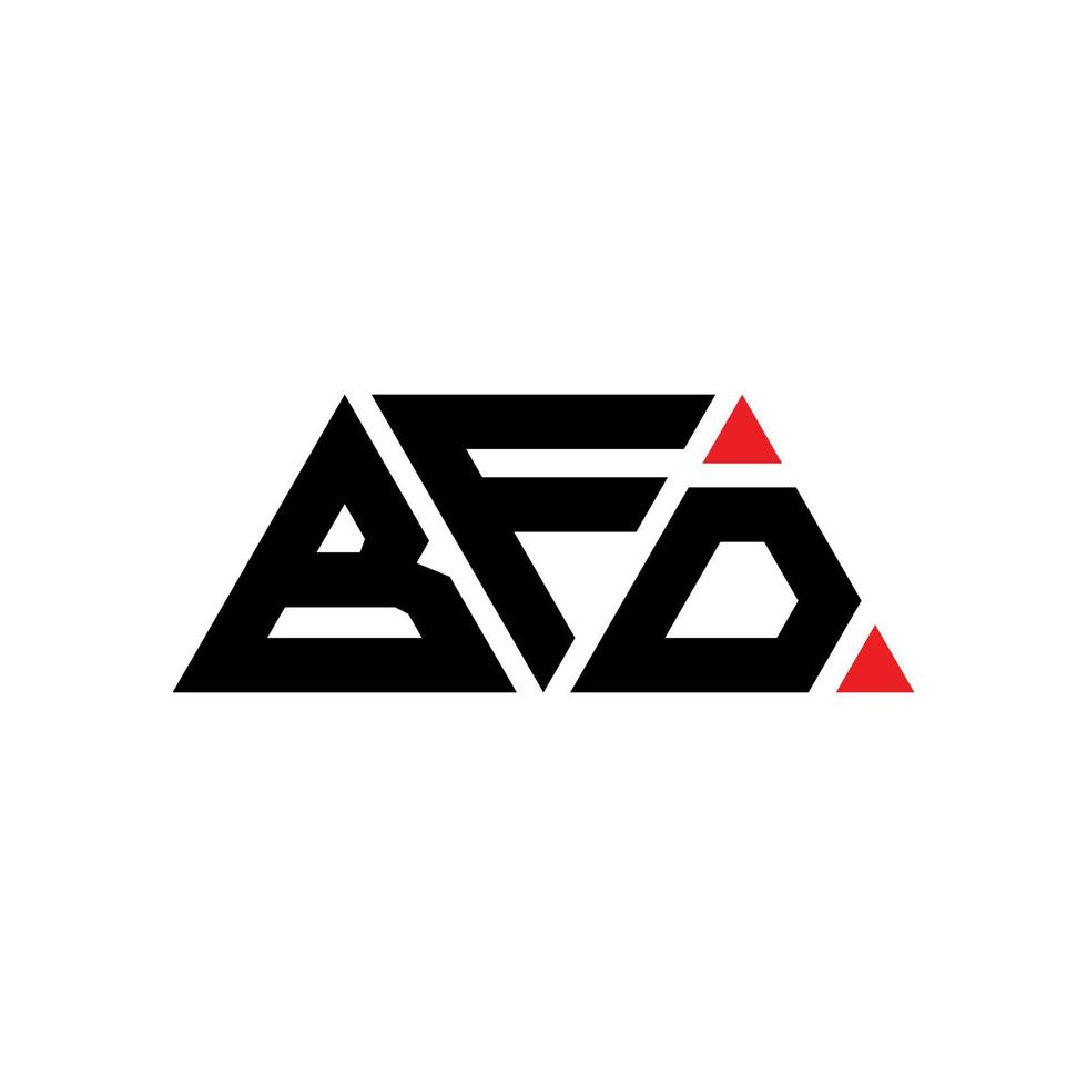 création de logo de lettre triangle bfd avec forme de triangle. monogramme de conception de logo triangle bfd. modèle de logo vectoriel triangle bfd avec couleur rouge. logo triangulaire bfd logo simple, élégant et luxueux. petit ami