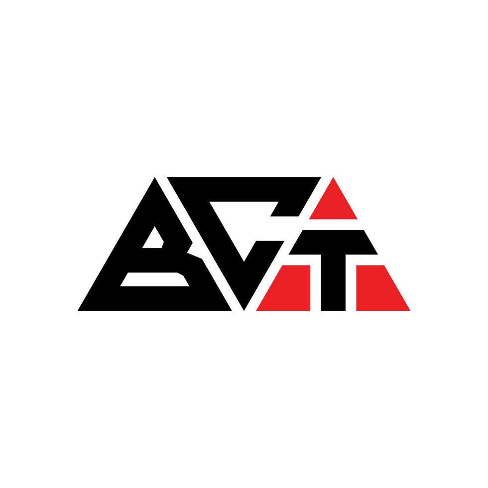 création de logo de lettre triangle bct avec forme de triangle. monogramme de conception de logo triangle bct. modèle de logo vectoriel triangle bct avec couleur rouge. logo triangulaire bct logo simple, élégant et luxueux. bct