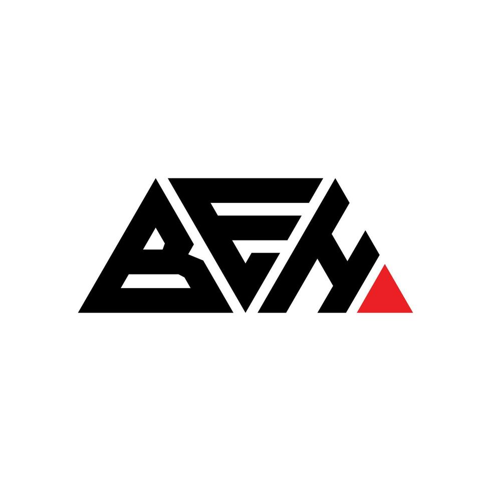 création de logo de lettre triangle beh avec forme de triangle. monogramme de conception de logo beh triangle. modèle de logo vectoriel triangle beh avec couleur rouge. beh logo triangulaire logo simple, élégant et luxueux. beh