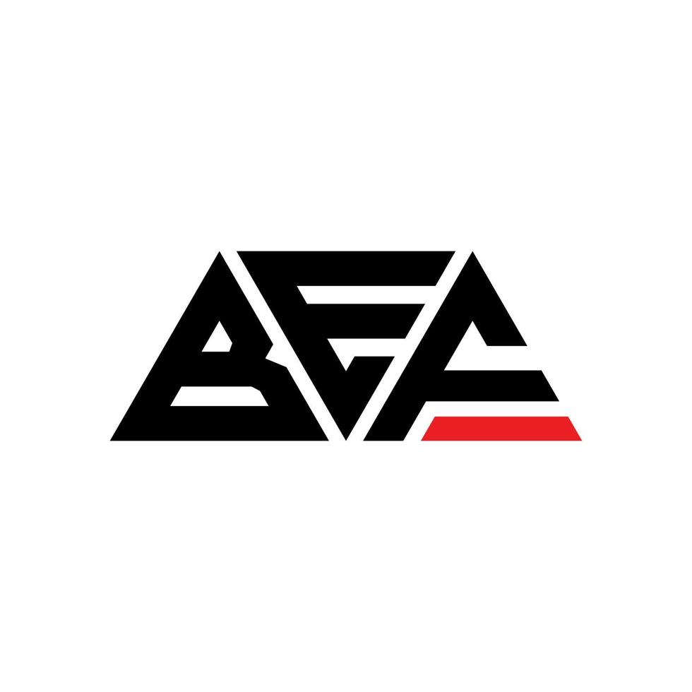 création de logo de lettre triangle bef avec forme de triangle. monogramme de conception de logo triangle bef. modèle de logo vectoriel triangle bef avec couleur rouge. bef logo triangulaire logo simple, élégant et luxueux. avant