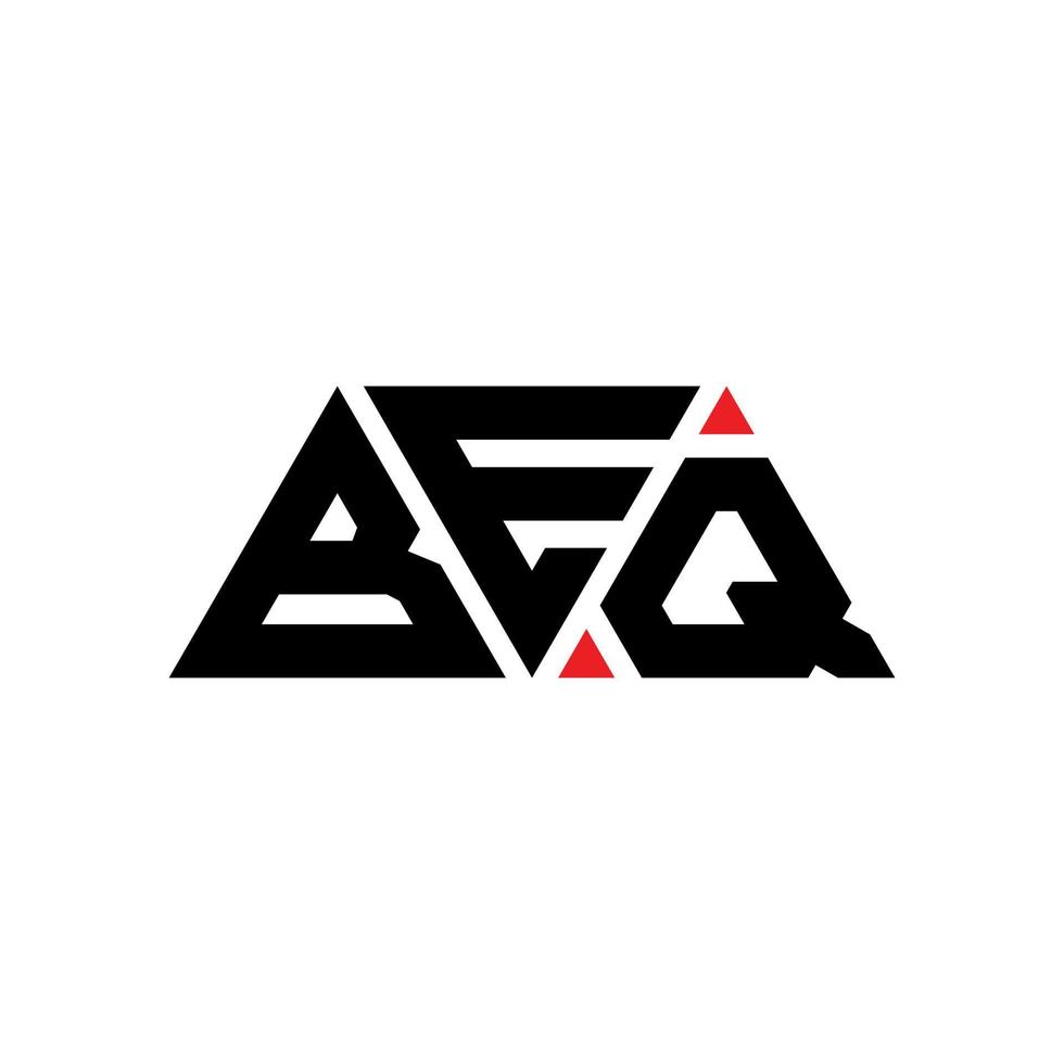 création de logo de lettre triangle beq avec forme de triangle. monogramme de conception de logo triangle beq. modèle de logo vectoriel triangle beq avec couleur rouge. beq logo triangulaire logo simple, élégant et luxueux. être q