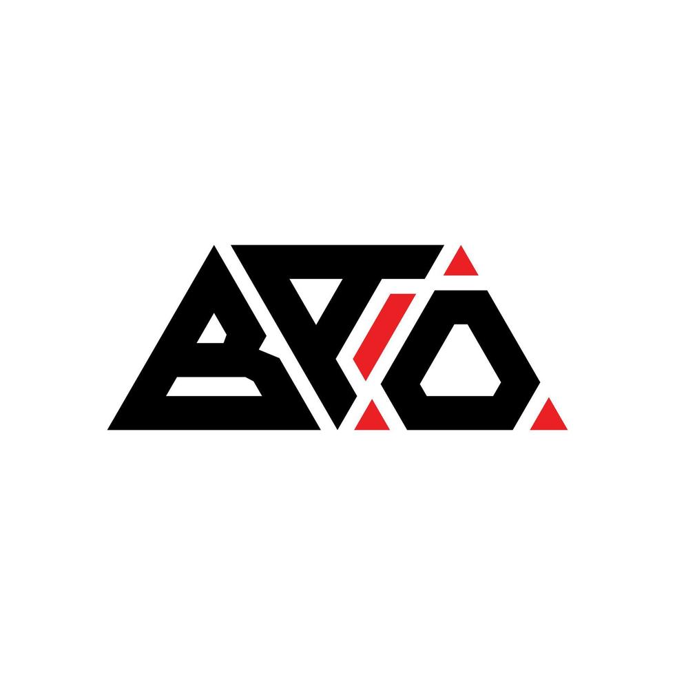 création de logo de lettre triangle bao avec forme de triangle. monogramme de conception de logo triangle bao. modèle de logo vectoriel triangle bao avec couleur rouge. logo triangulaire bao logo simple, élégant et luxueux. bao
