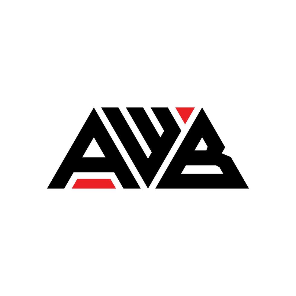 création de logo de lettre triangle awb avec forme de triangle. monogramme de conception de logo triangle awb. modèle de logo vectoriel triangle awb avec couleur rouge. logo triangulaire awb logo simple, élégant et luxueux. awb