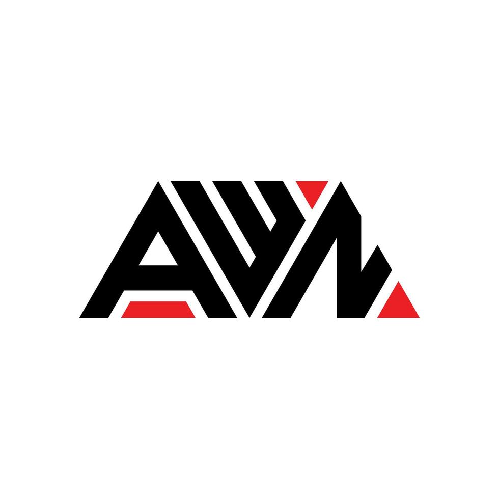 création de logo de lettre triangle awn avec forme de triangle. monogramme de conception de logo triangle awn. modèle de logo vectoriel triangle awn avec couleur rouge. logo triangulaire awn logo simple, élégant et luxueux. awn
