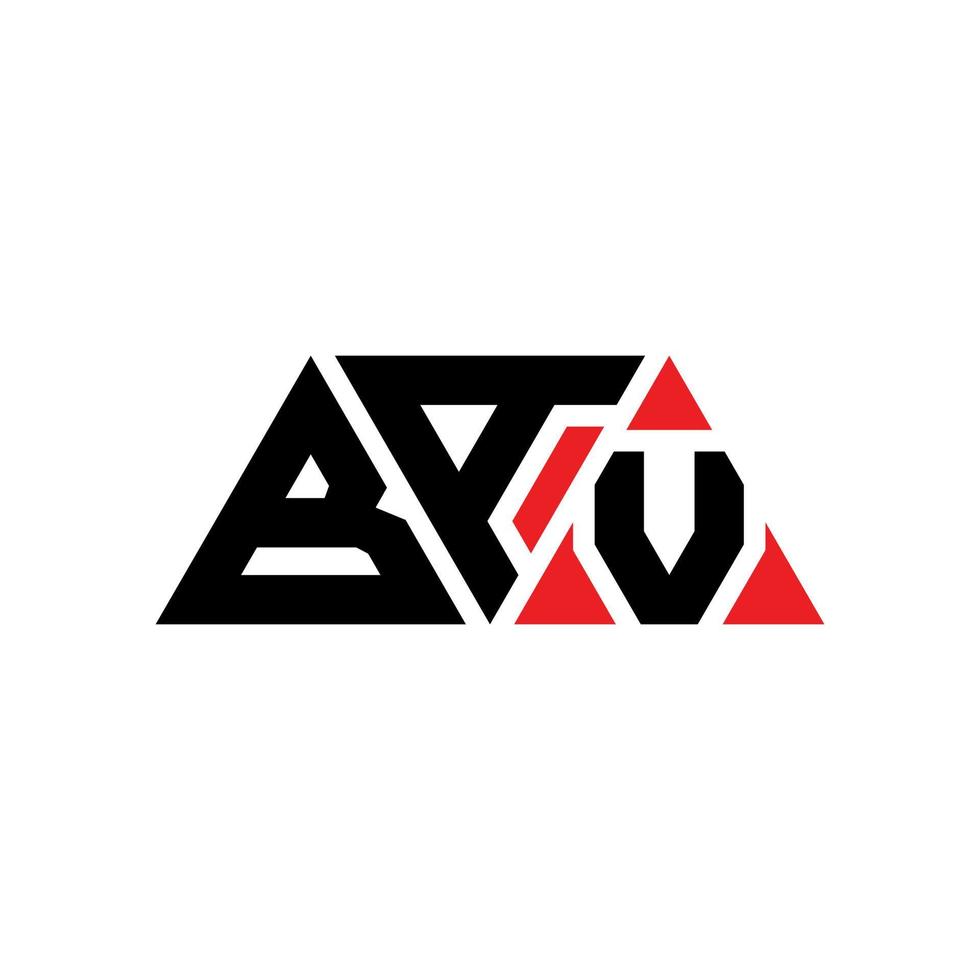 création de logo de lettre triangle bav avec forme de triangle. monogramme de conception de logo triangle bav. modèle de logo vectoriel triangle bav avec couleur rouge. bav logo triangulaire logo simple, élégant et luxueux. bav