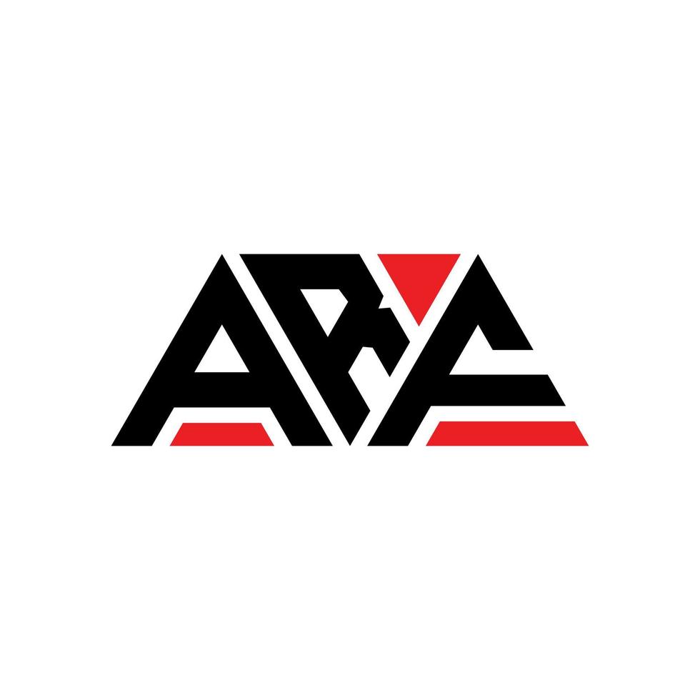 création de logo de lettre triangle arf avec forme de triangle. monogramme de conception de logo triangle arf. modèle de logo vectoriel triangle arf avec couleur rouge. logo triangulaire arf logo simple, élégant et luxueux. arf