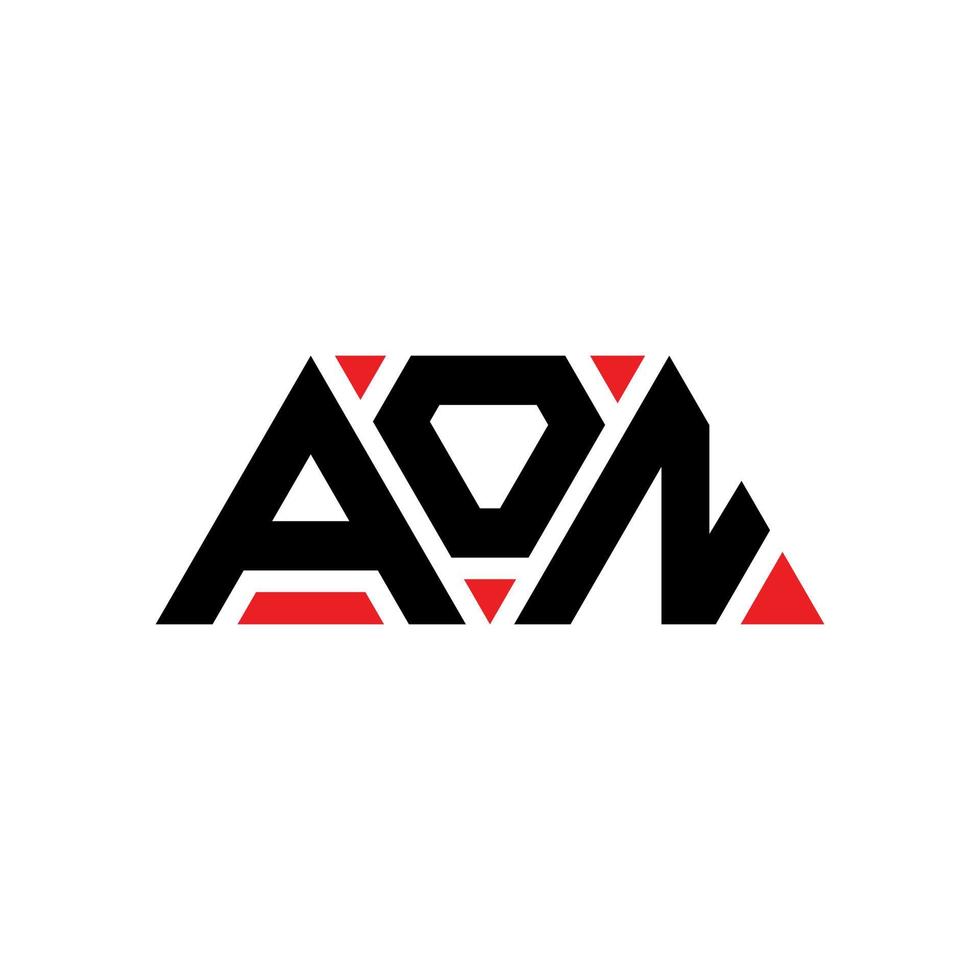 création de logo de lettre triangle aon avec forme de triangle. monogramme de conception de logo triangle aon. modèle de logo vectoriel triangle aon avec couleur rouge. aon logo triangulaire logo simple, élégant et luxueux. bientôt